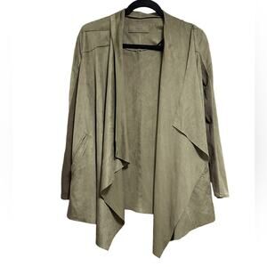 Blank NYC Olive Green Cloud Nine Drape Front Jacket Size X-Small